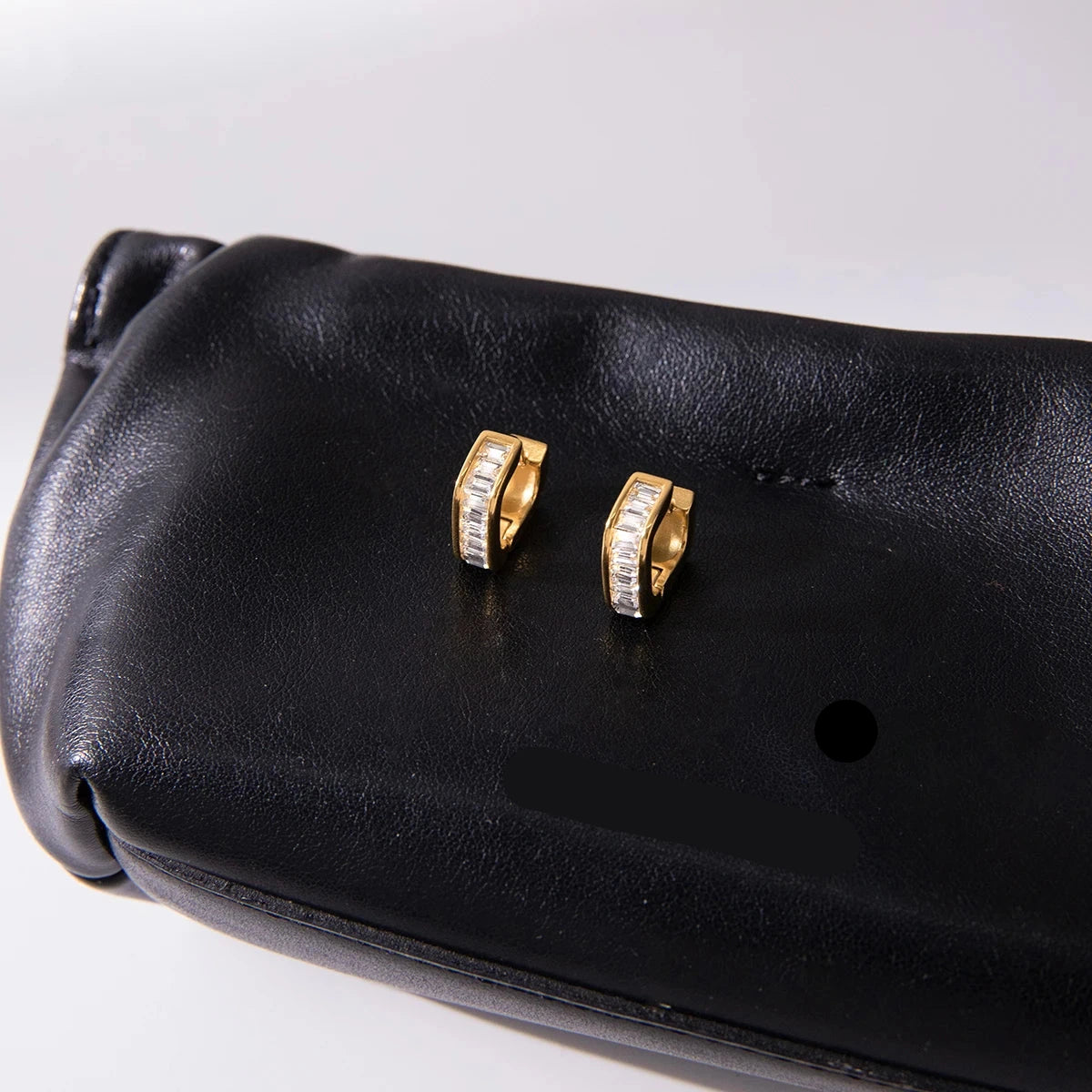 Uworld Simple Classic White Square Water Rhinestone Geometric Irregular Earrings 18K PVD Stainless Steel Women's Jewelry