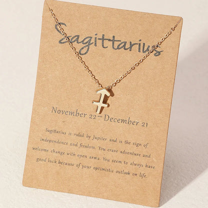 1Pcs 12 Zodiac Sign Necklace for Women 12 Constellation Charm Chain Pendant Choker Birthday Jewelry with Cardboard Card