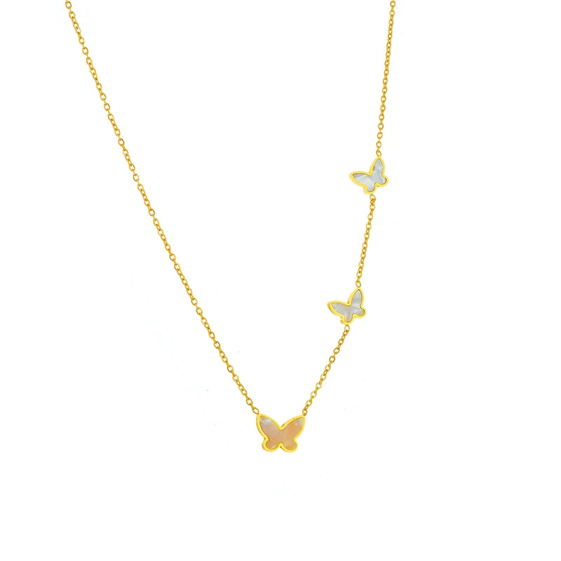 DIEYURO 316L Stainless Steel Butterfly Pendant Necklace For Women Girl New Trend Clavicle Chain Non-fading Jewelry Gifts Collier