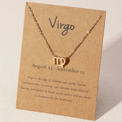 1Pcs 12 Zodiac Sign Necklace for Women 12 Constellation Charm Chain Pendant Choker Birthday Jewelry with Cardboard Card
